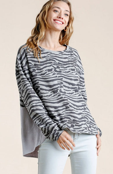 超激安 umgee Boutique Skye Violet – Top Low High Print zebra クラブ