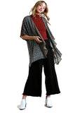 Animal Print Drape Kimono, Black