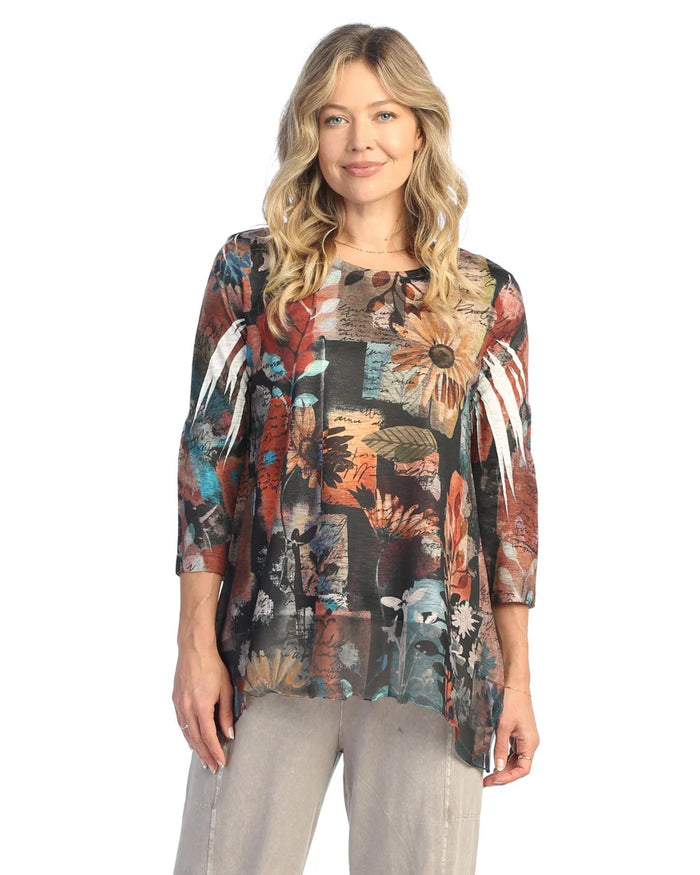 JESS & JANE LISA CHIFFON HEM TUNIC TOP