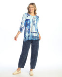 Blue Ocean Chiffon Hem Top