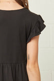 Tiered Ruffle Babydoll Top, Black