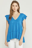 entro tiered ruffle babydoll top