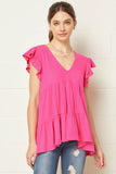 entro tiered ruffle babydoll top