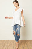 Tiered Ruffle Babydoll Top, Ivory