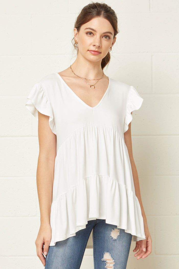 entro tiered ruffle babydoll top