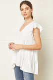 Tiered Ruffle Babydoll Top, Ivory