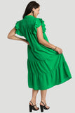 umgee usa Ruffle Sleeve Tiered Midi Dress