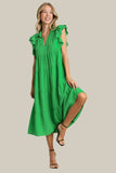 umgee usa Ruffle Sleeve Tiered Midi Dress