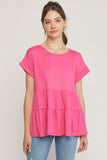 entro usa tiered short sleeve tunic top