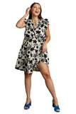 umgee floral flutter sleeve dress