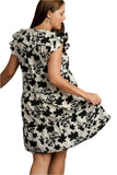 Floral Flutter Sleeve Tiered Dress