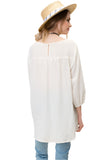 Paisley Embroidered Top, White