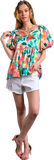 umgee floral print puff sleeve top