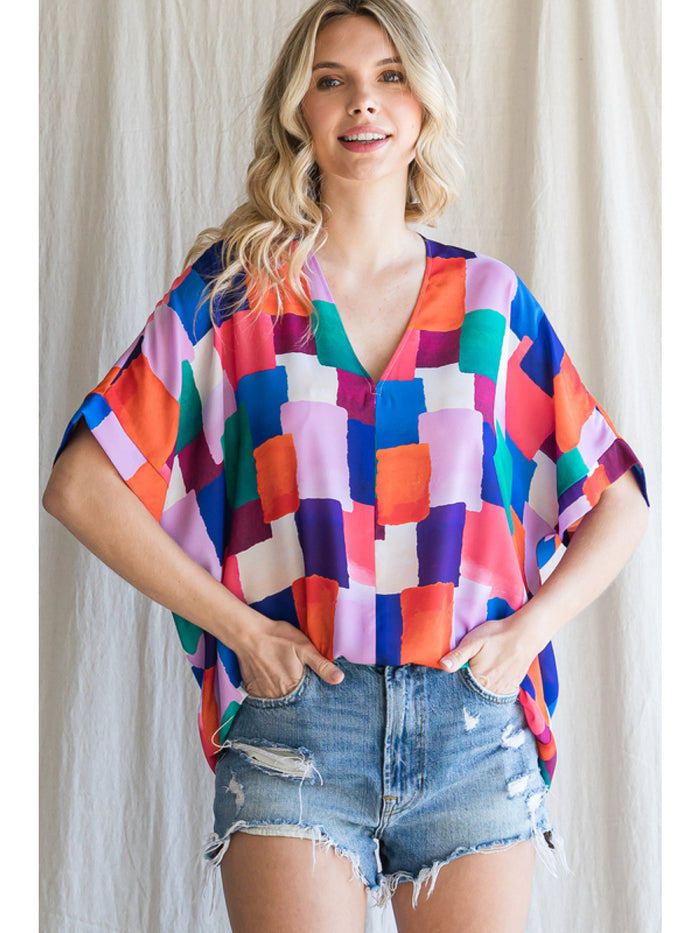 jodifl V-neck shift top