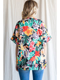 Floral V-Neck Shift Top