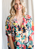 Floral V-Neck Shift Top