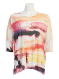 Jess & Jane Cherry Button Accent Side Slit Top