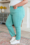 Bridgette High Rise Garment Dyed Slim Jeans, Aquamarine