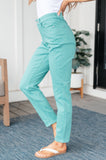 Bridgette High Rise Garment Dyed Slim Jeans, Aquamarine