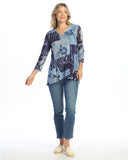 Hana Crepe Mesh Criss Cross Layer Hem Top