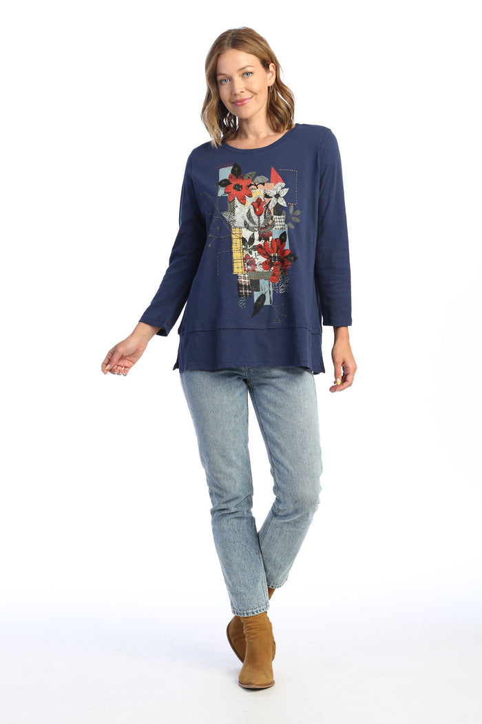 Jess & Jane Patches Cotton Layered Top