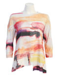 Jess & Jane Cherry Double Knit Contrast Top