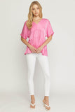Double V Tiered Top, Pink