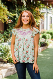 Ruffle Embroidered Top