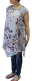 Purple Flower Sleeveless Patchwork Top