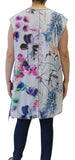 Purple Flower Sleeveless Patchwork Top