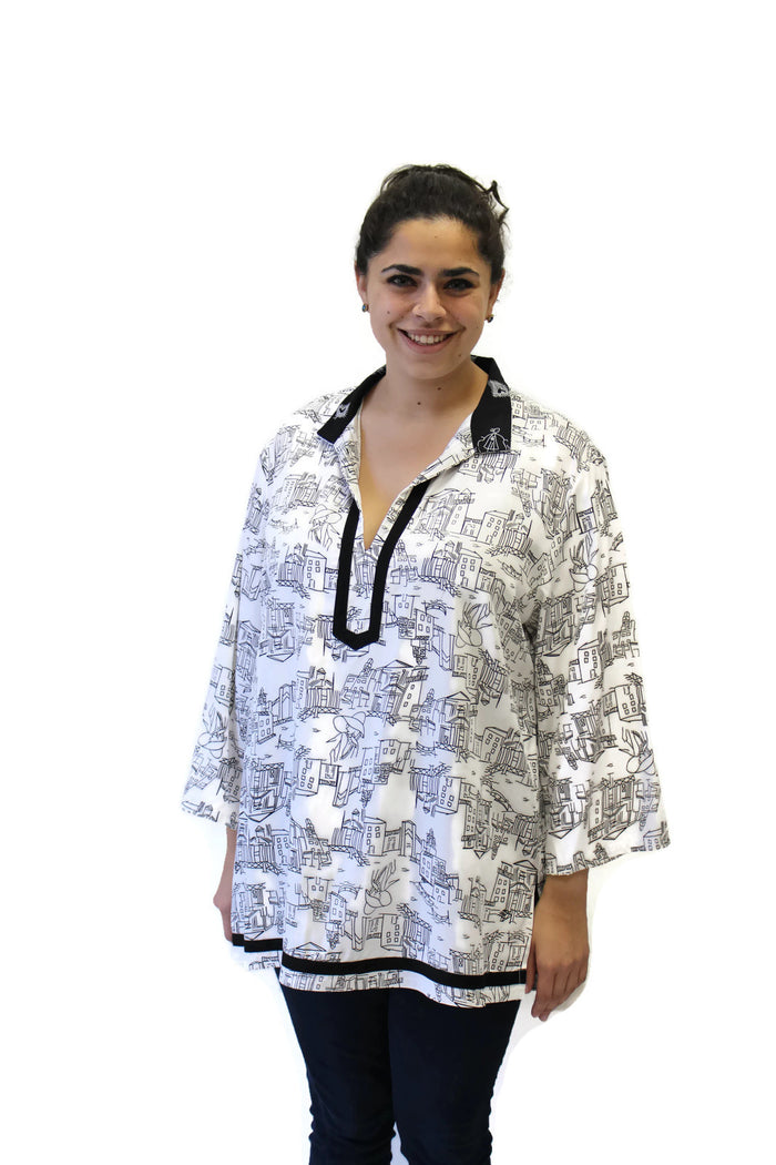 caribe contrast trim top