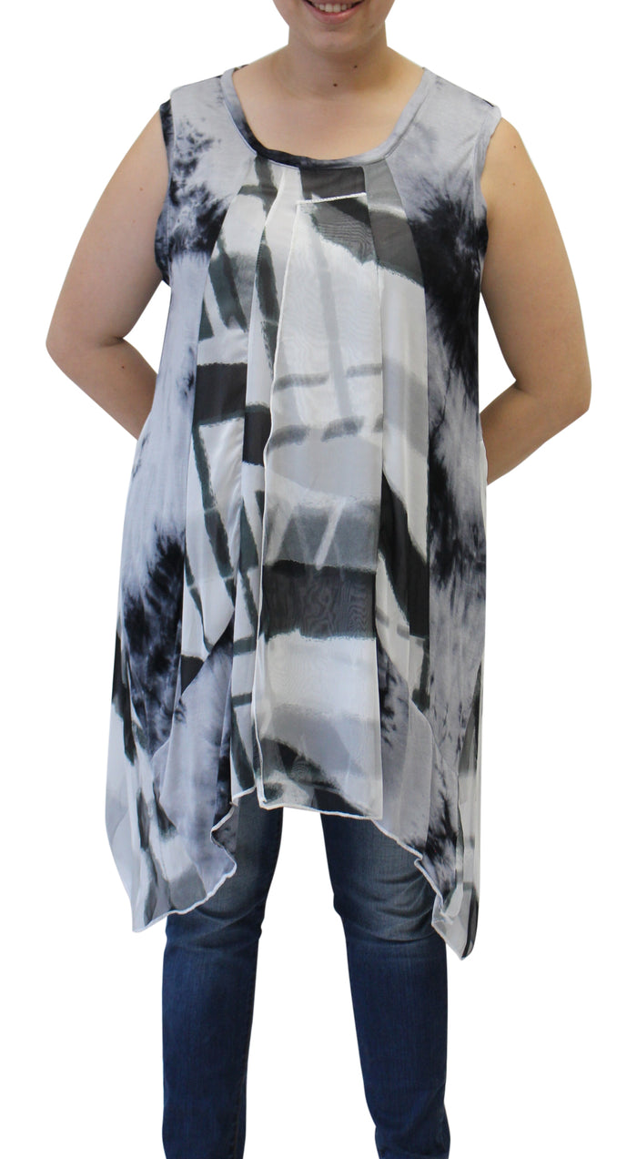 LV Collection Abstract Sleeveless Patchwork Top