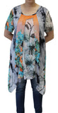 LV Collection Orange Floral Patchwork Long Tunic
