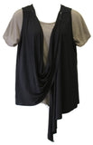 Black Convertible Button Vest