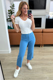 Lisa High Rise Control Top Wide Leg Crop Jeans, Sky Blue