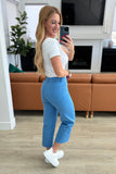 Lisa High Rise Control Top Wide Leg Crop Jeans, Sky Blue
