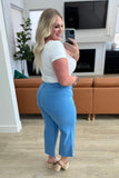 Lisa High Rise Control Top Wide Leg Crop Jeans, Sky Blue