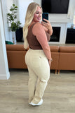Selena High Rise Distressed 90's Straight Jeans, Bone