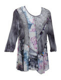 Plum Floral & Ruffle Tunic