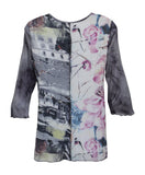 Plum Floral & Ruffle Tunic