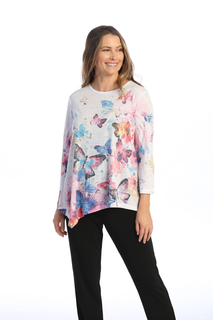 Jess & Jane Fantasia Jersey Burnout Asymmetric Top