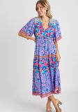 umgee mixed print border dress
