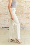 Selena High Rise Distressed 90's Straight Jeans, Bone