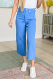 Lisa High Rise Control Top Wide Leg Crop Jeans, Sky Blue