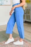 Lisa High Rise Control Top Wide Leg Crop Jeans, Sky Blue