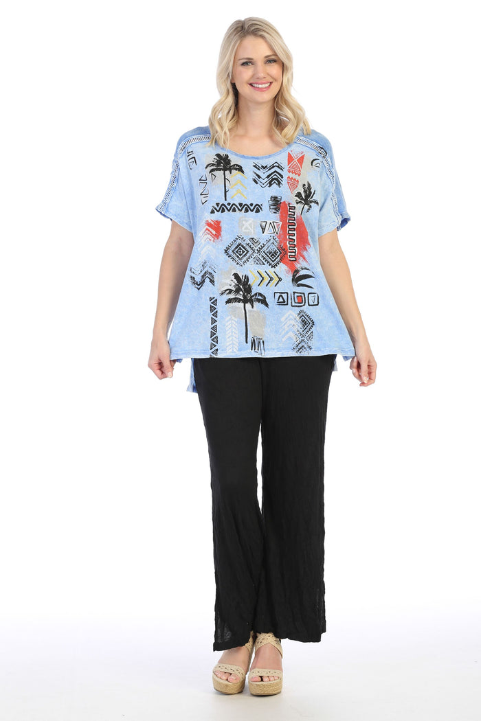 JESS & JANE Summer Time Contrast Mineral Washed Cotton Top