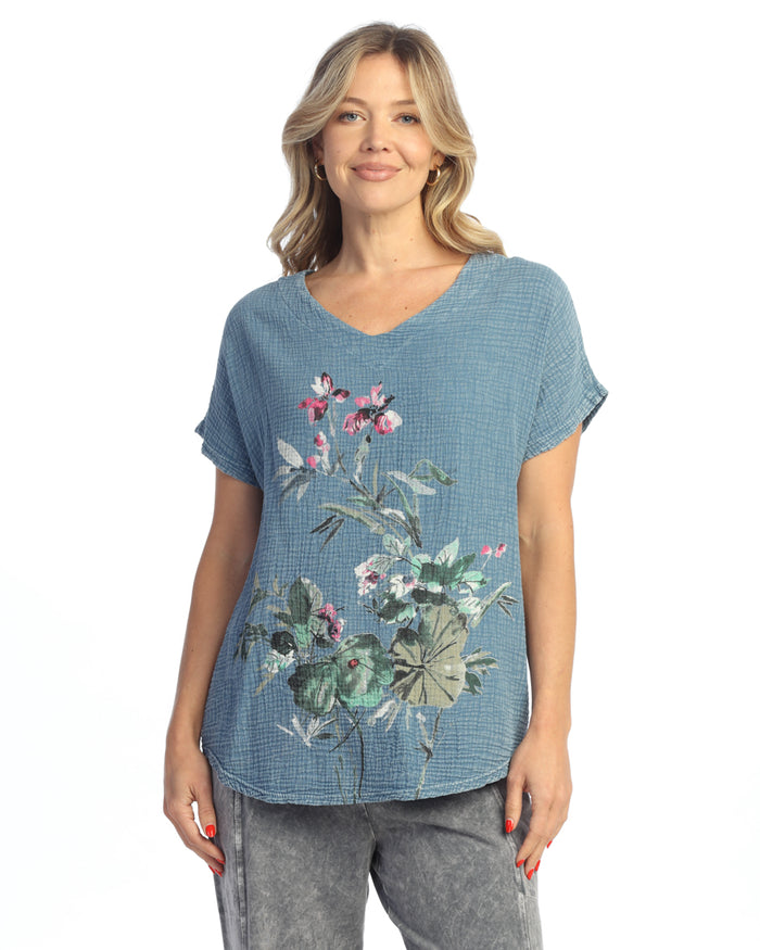 Jess & Jane Mineral Washed Double Gauze Top
