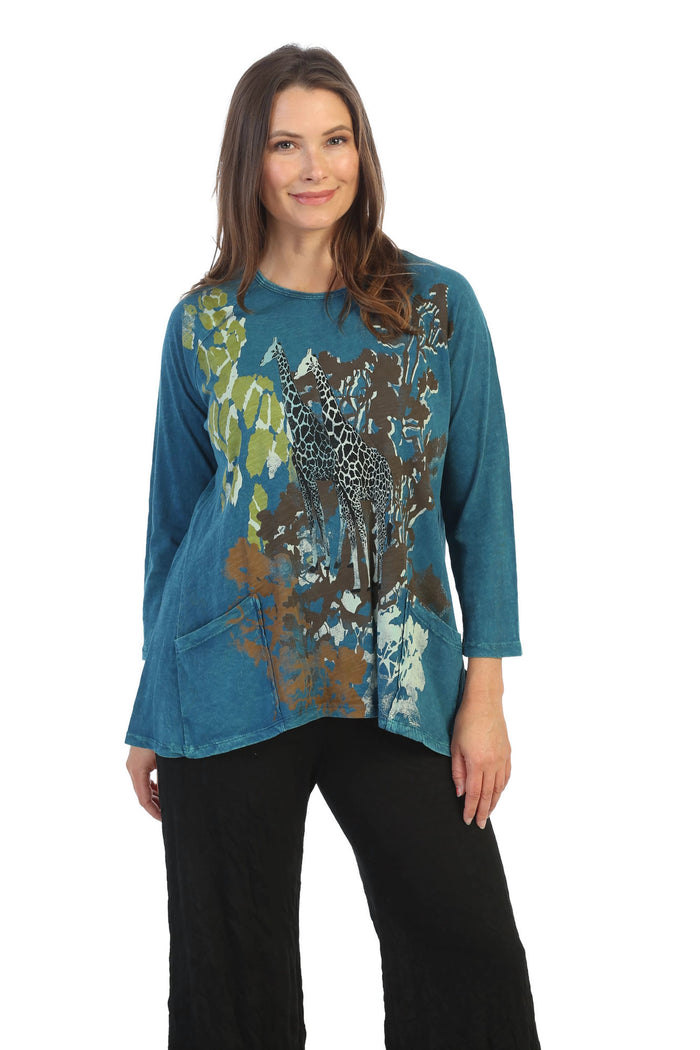 Jess & Jane Kenya Mineral Washed Patch Pocket Cotton Top
