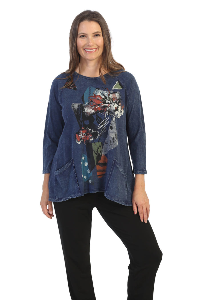 Jess & Jane Melissa Mineral Washed Patch Pocket Cotton Top