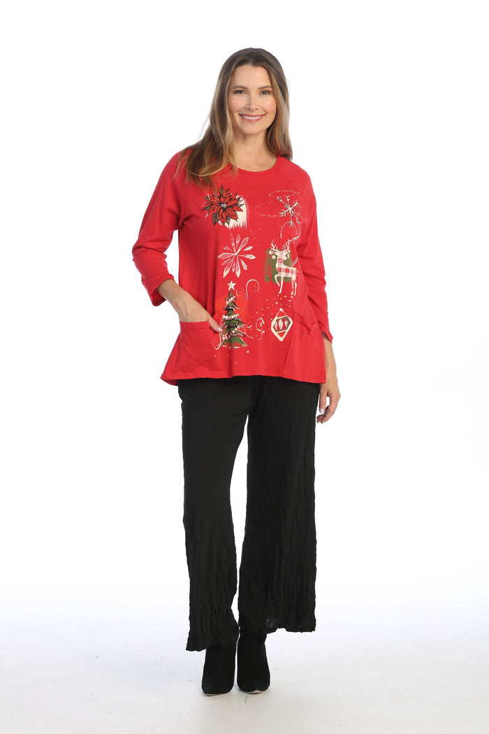 Jess & Jane Treasures Mineral Washed Patch Pocket Cotton Top